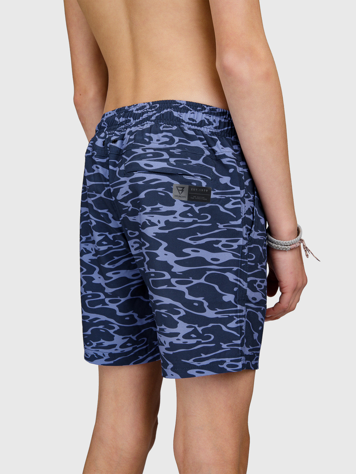 Bru-conicy-Print Boys Swim Shorts | Indigo Blue