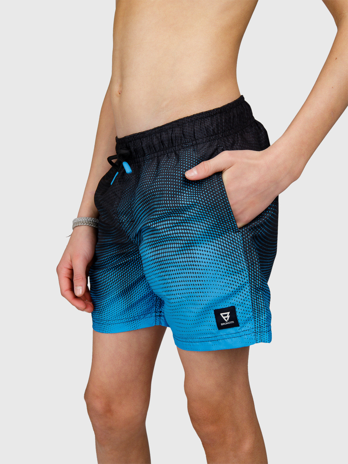 Cestery-Panel Print Boys Swim Shorts | Kingfisher Blue