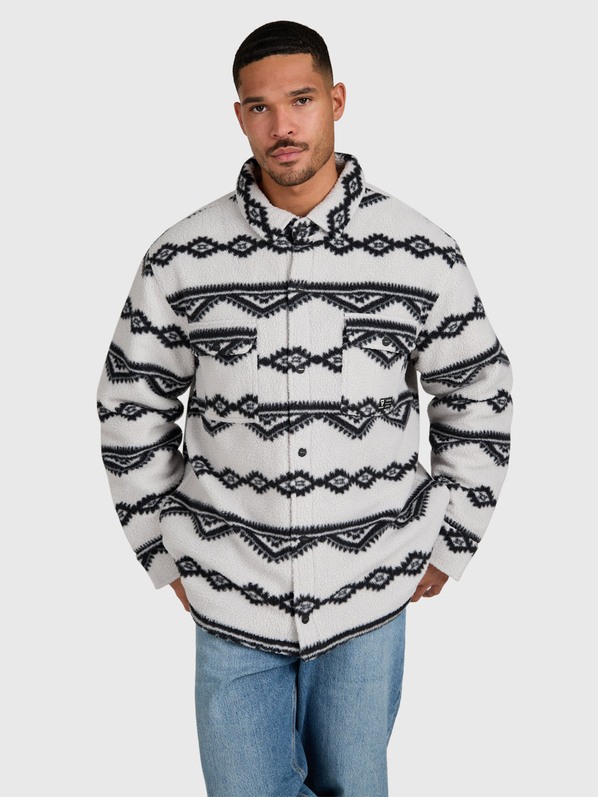 Kevionnet Men Fleece Jacket | Soft Grey