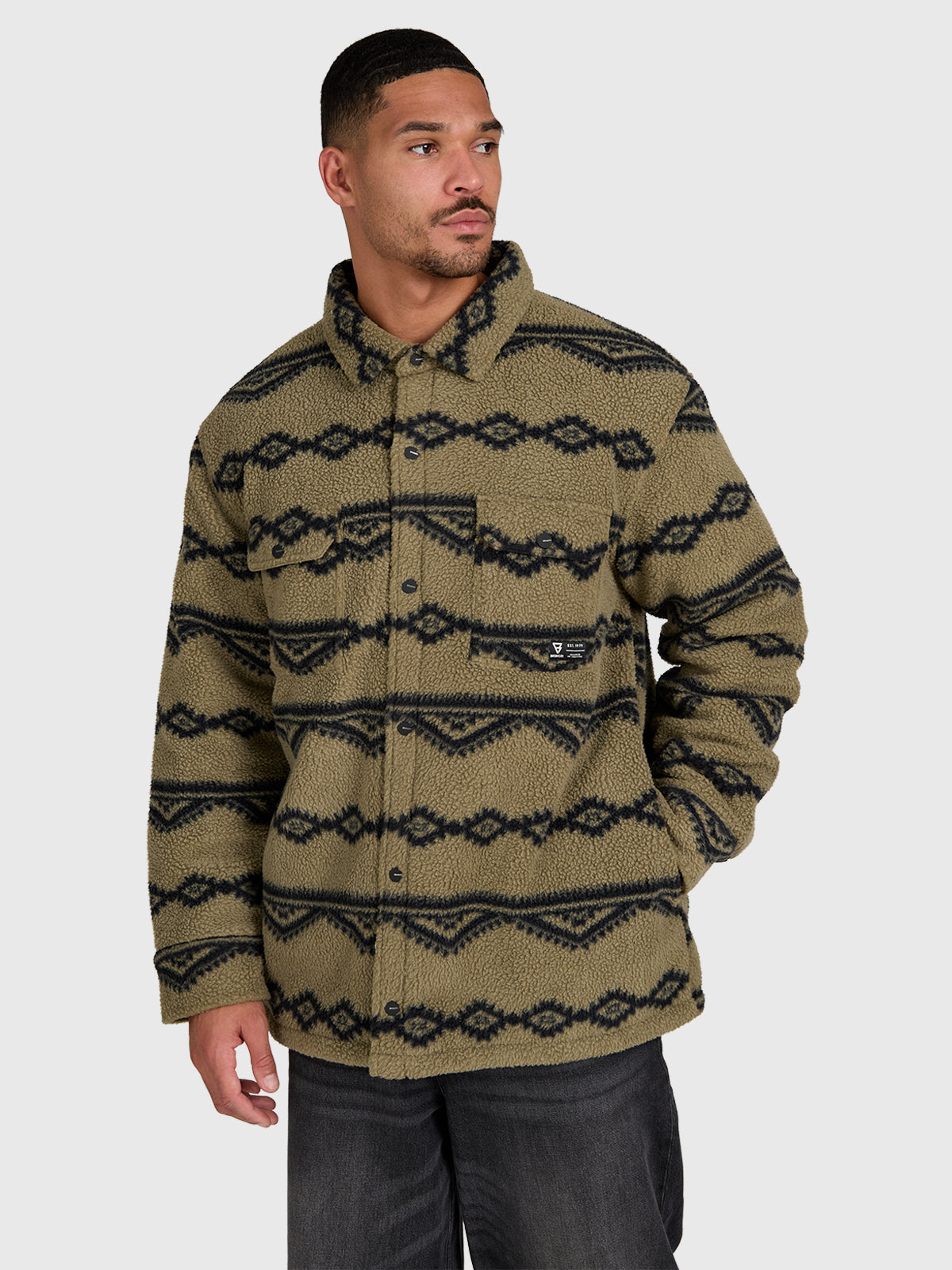 Kevionnet Men Fleece Jacket | Dusky Green