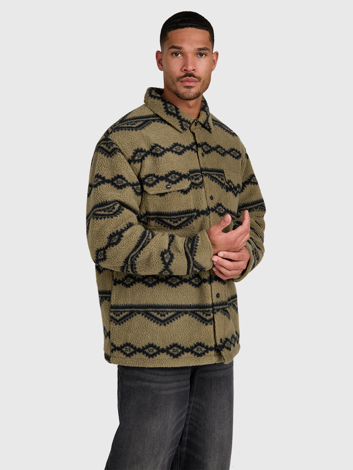 Kevionnet Men Fleece Jacket | Dusky Green