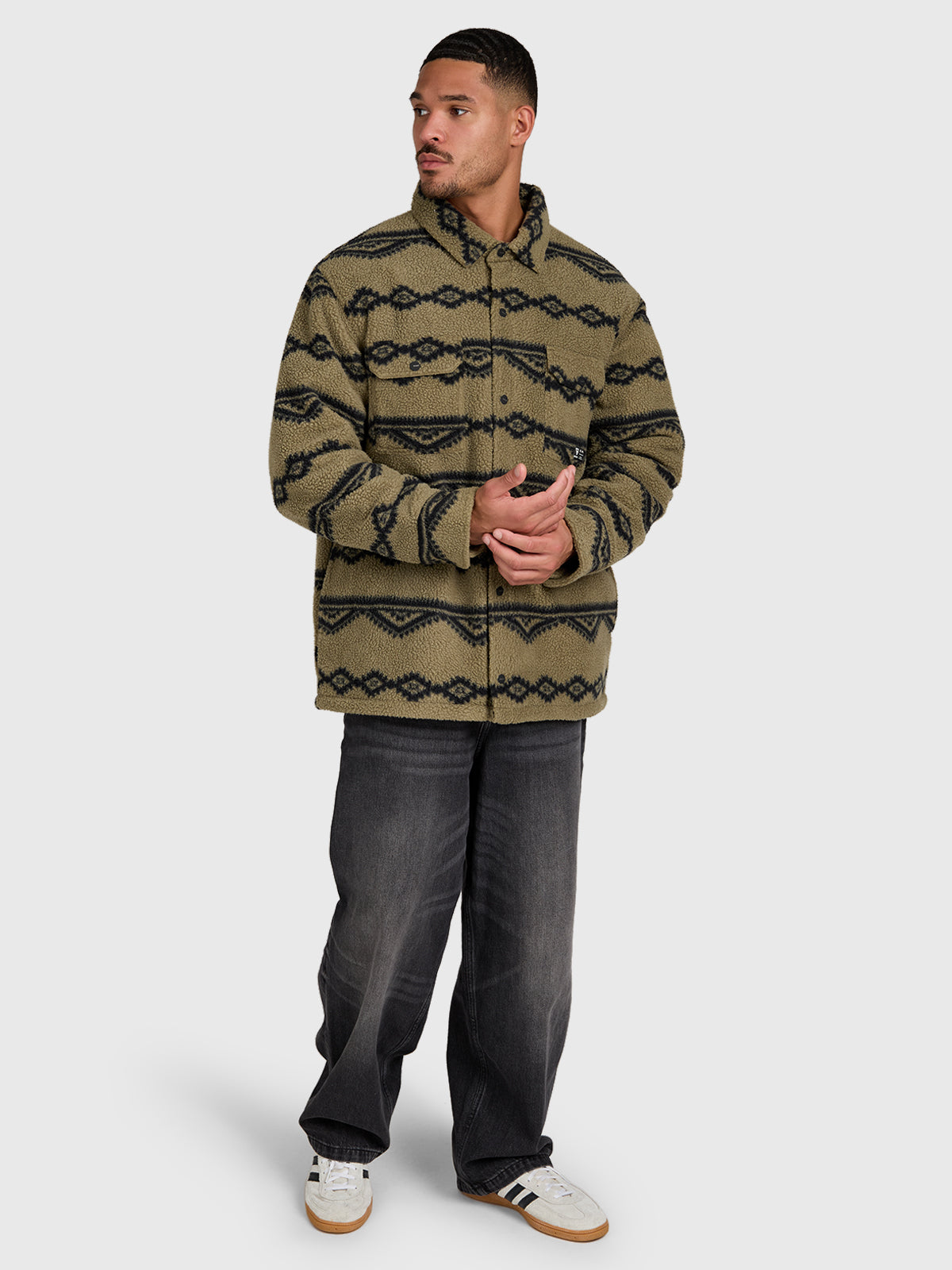 Kevionnet Men Fleece Jacket | Dusky Green