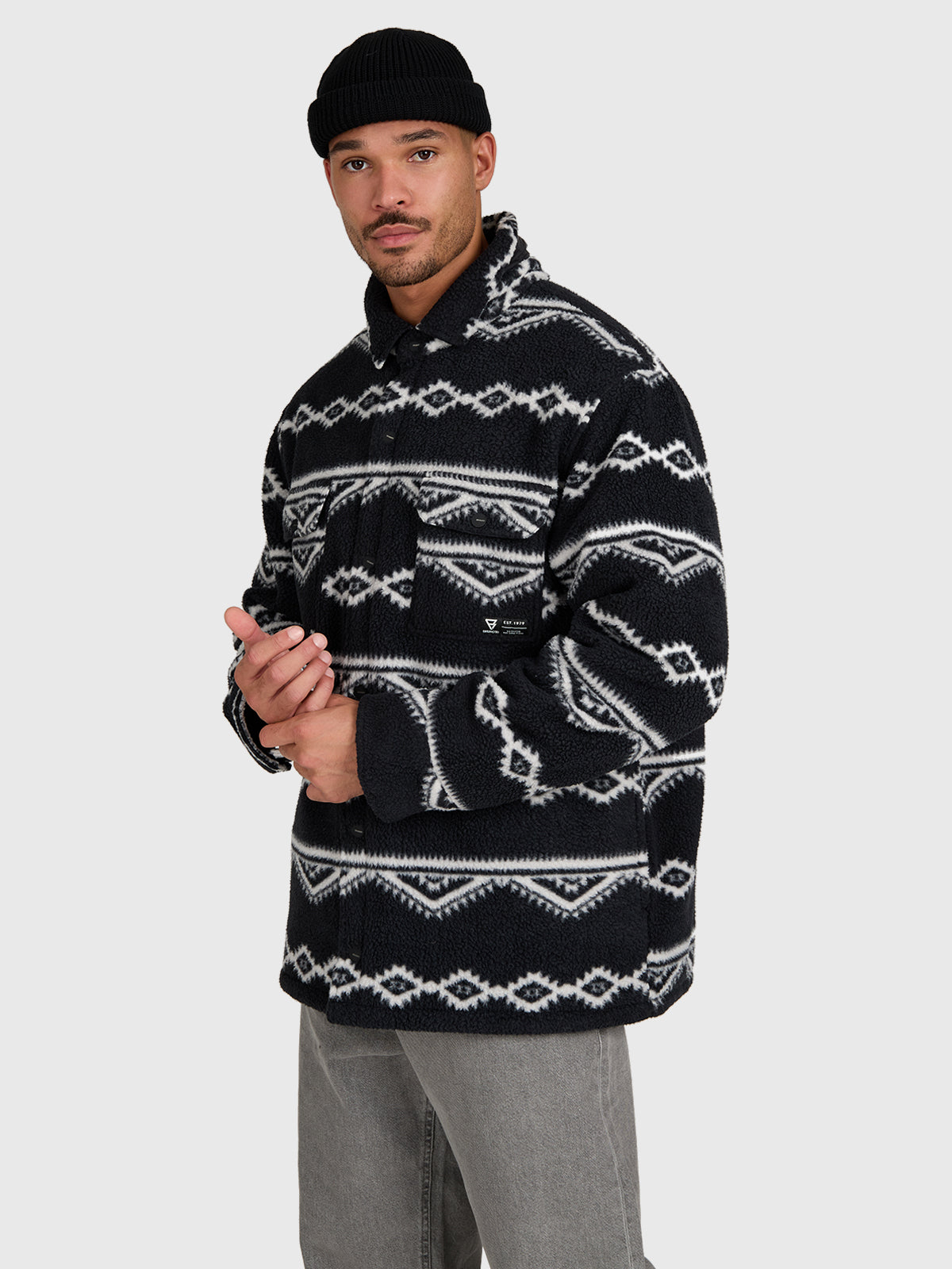 Kevionnet Men Fleece Jacket | Black