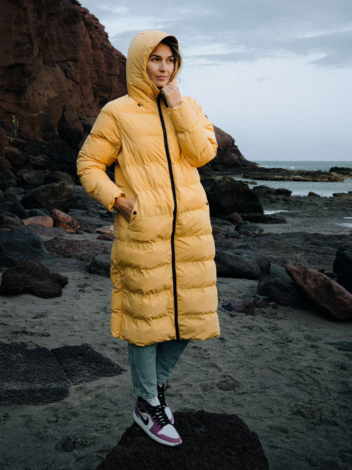 Bigsur Dames Lange Puffer Jas | Geel