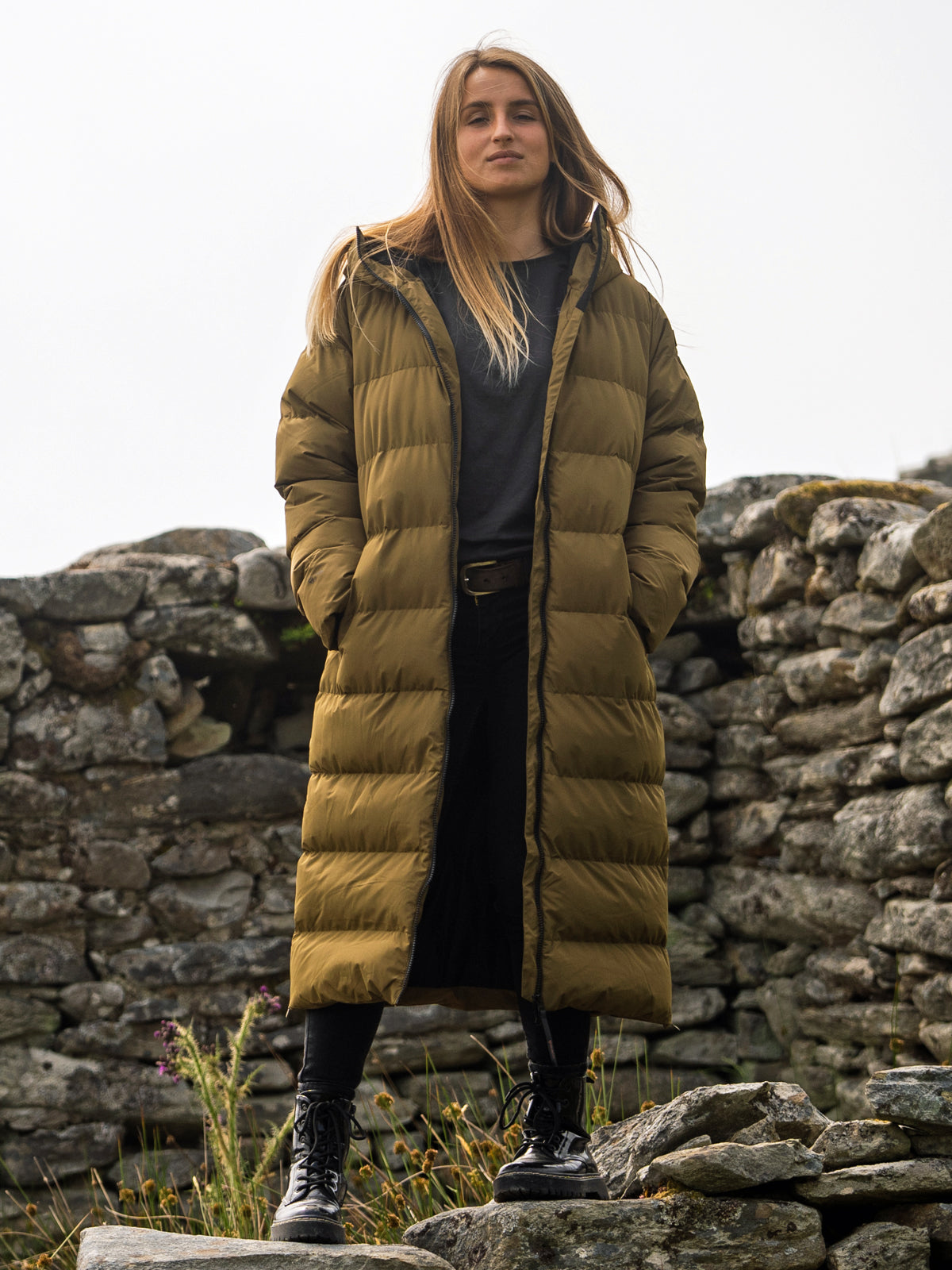 Bigsur Dames Lange Puffer Jas | Groen