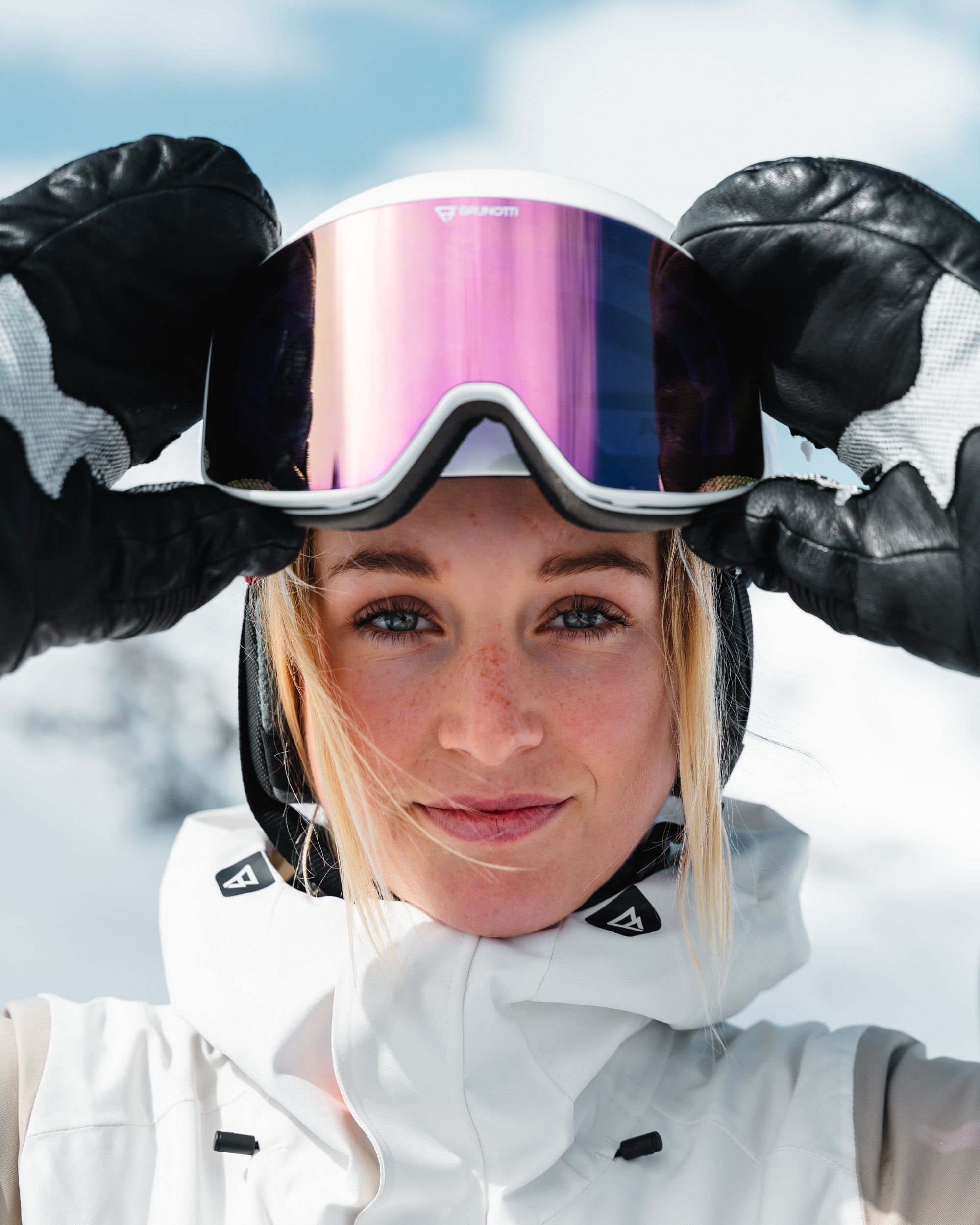 Charger Uni Skibril | Wit/Roze