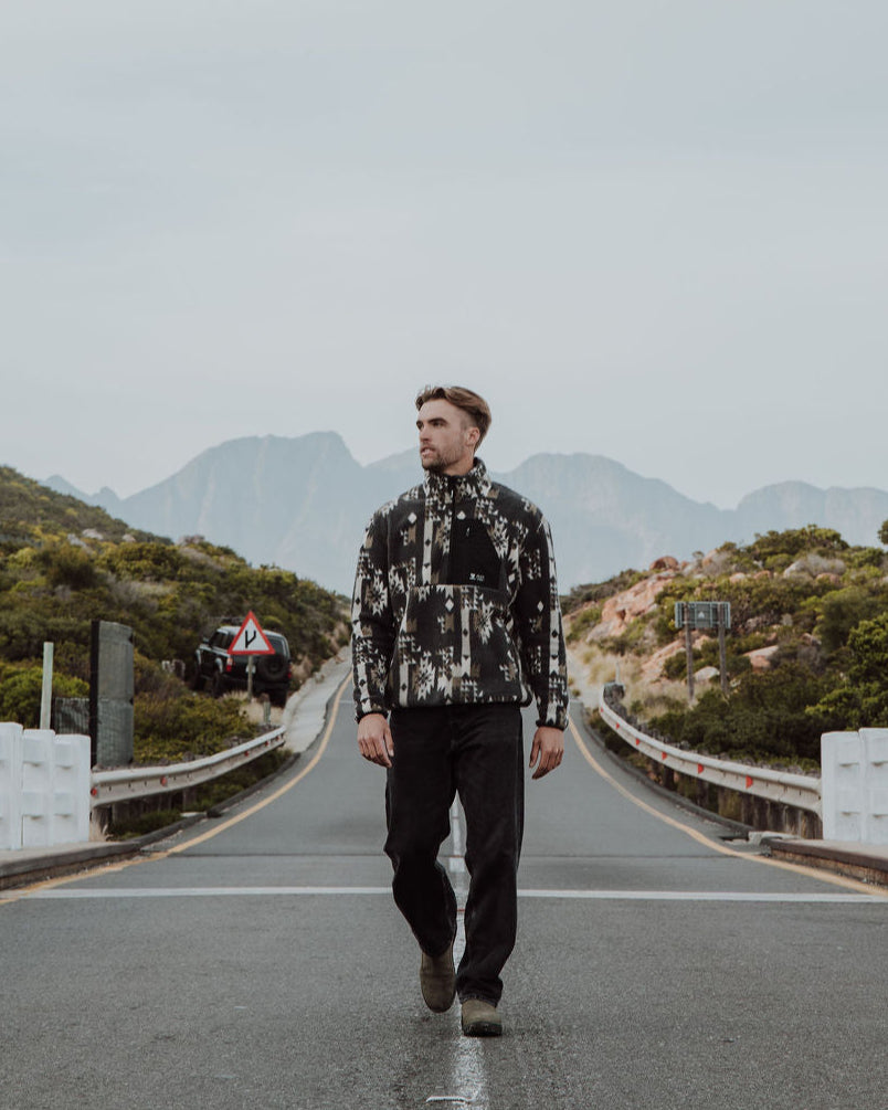 Kelstyn-Print Heren Fleece | Siberia Black