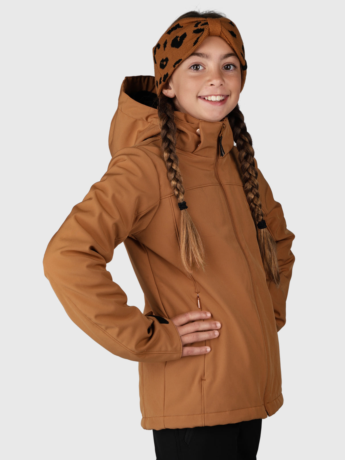 Ariesta-N-JR Mädchen Softshell Skijacke | Braun