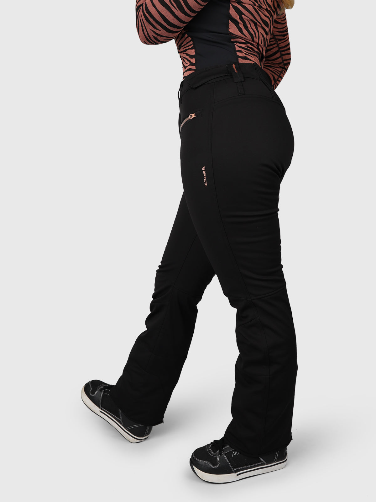 Coldlake-Curvy Women Softshell Snow Pants | Black