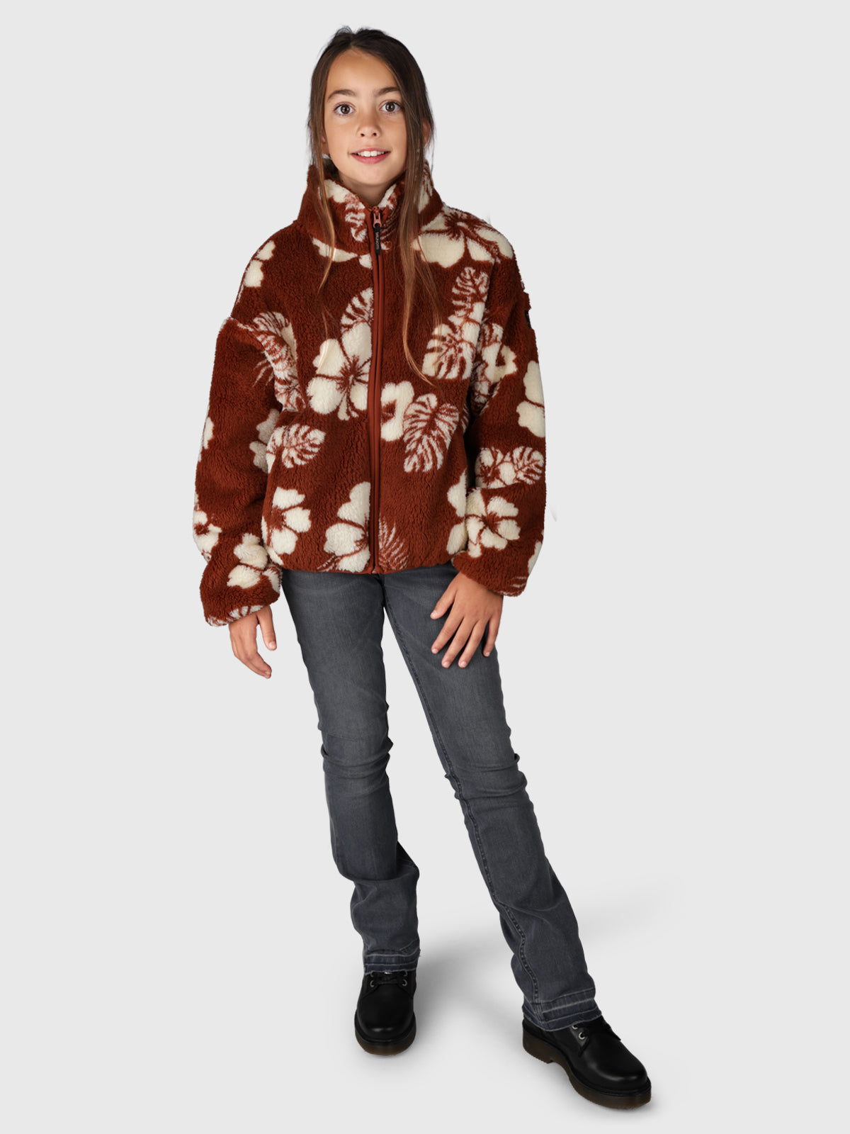 Huntressa-AO Girls Teddy Jacket | Brown