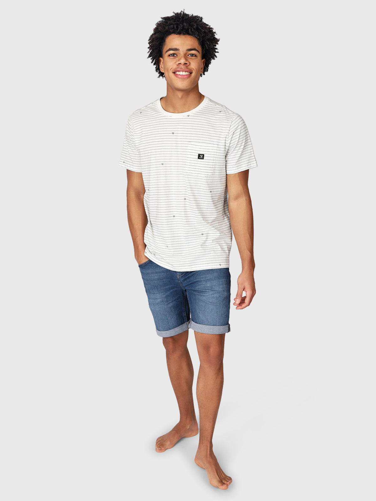 Axle-Stripe Herren T-Shirt | Weiß