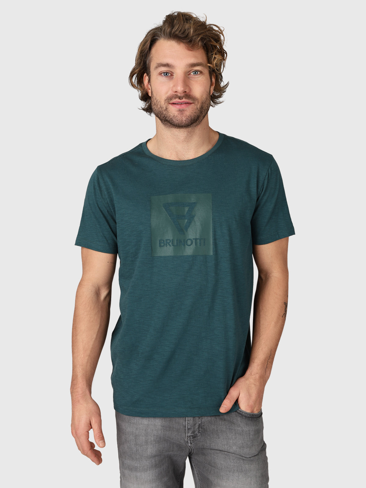 John-Logo-Slub Heren T-shirt | Groen