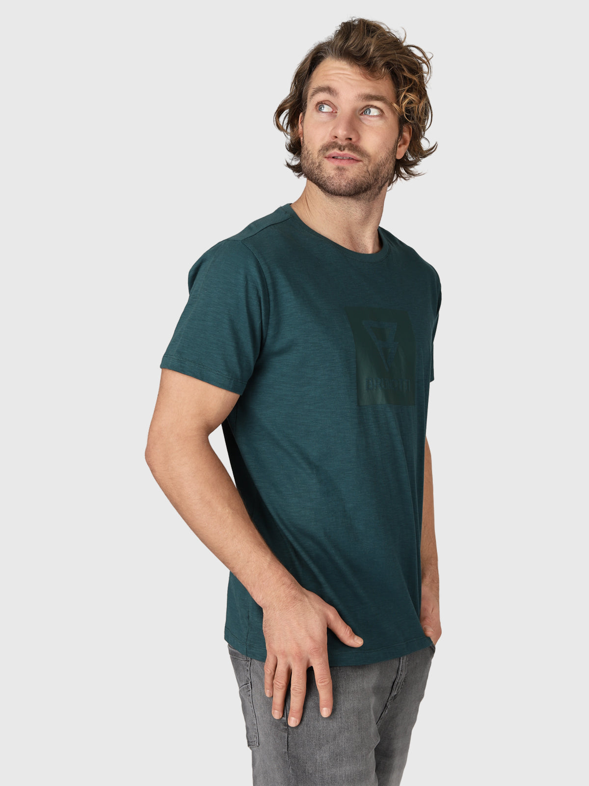 John-Logo-Slub Heren T-shirt | Groen