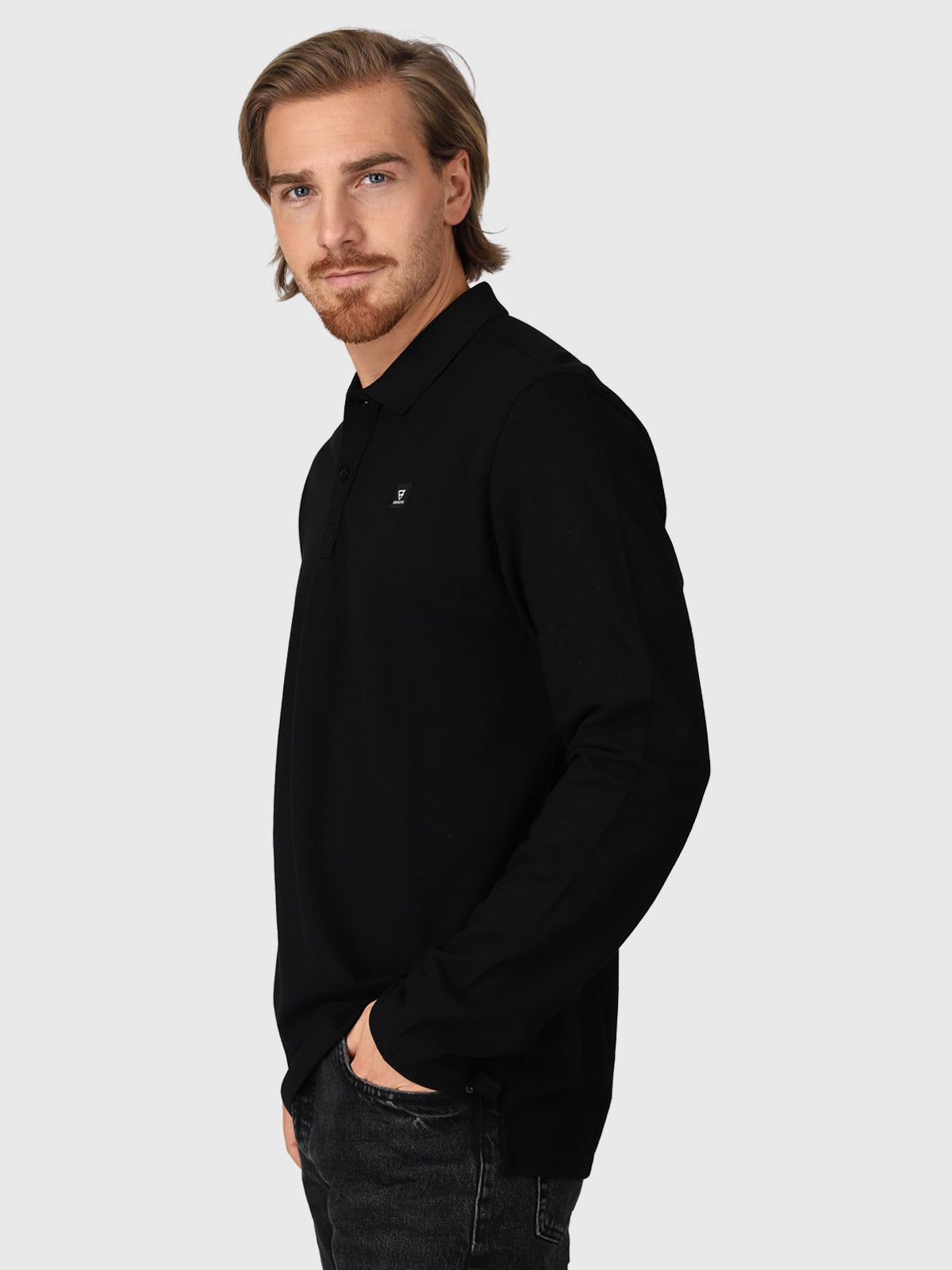 Manica Men Polo Longsleeve | Black