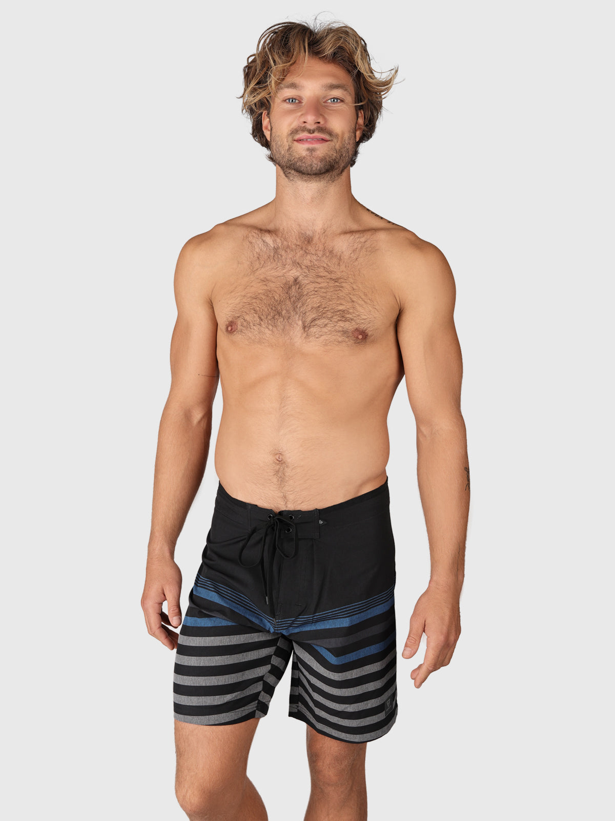 Paitor-Stripe Men Boardshorts | Black