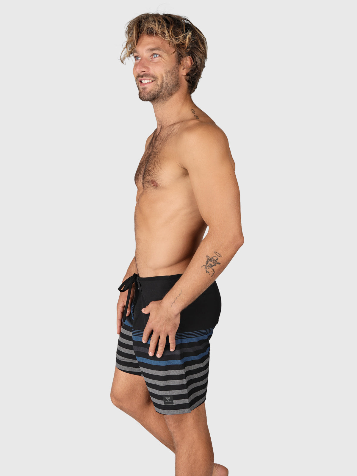 Paitor-Stripe Men Boardshorts | Black