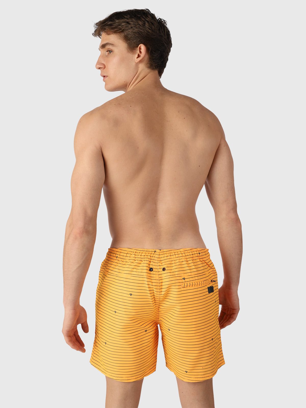 CrunECO-Stripe Men Swim Shorts | Orange