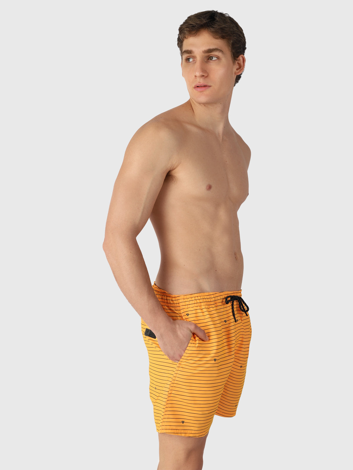 CrunECO-Stripe Heren Zwemshort | Oranje