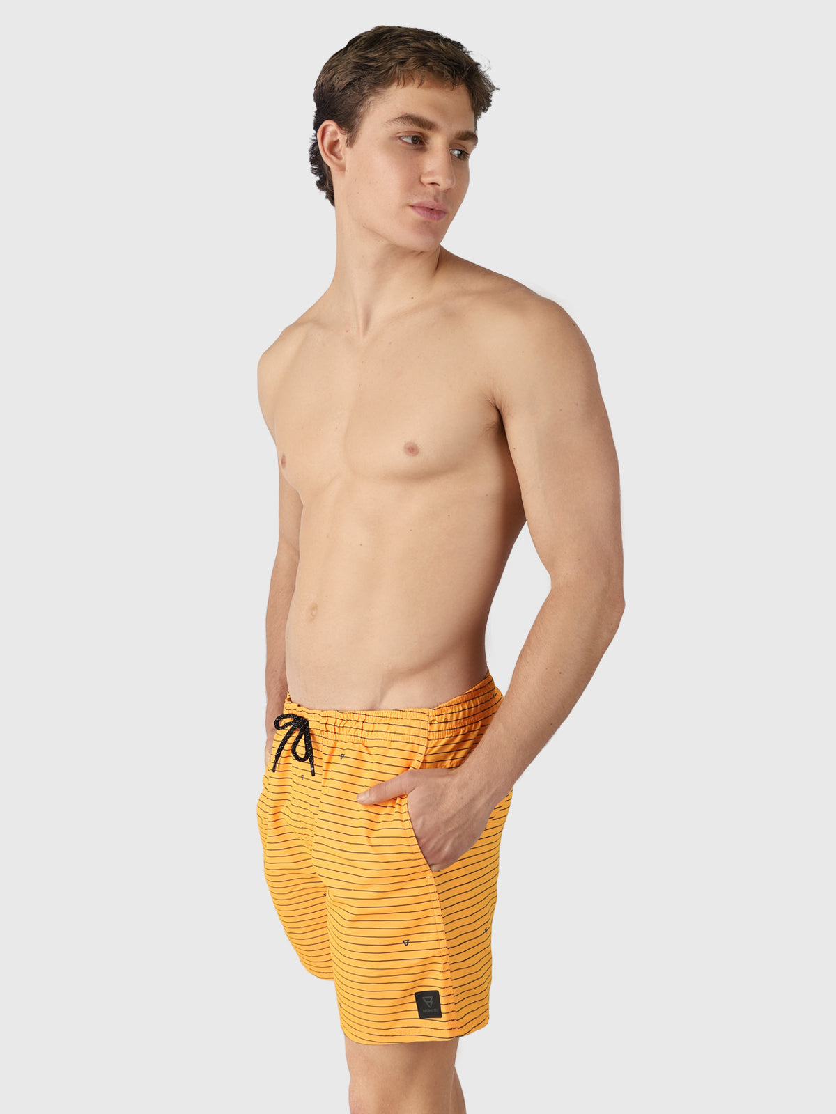 CrunECO-Stripe Men Swim Shorts | Orange