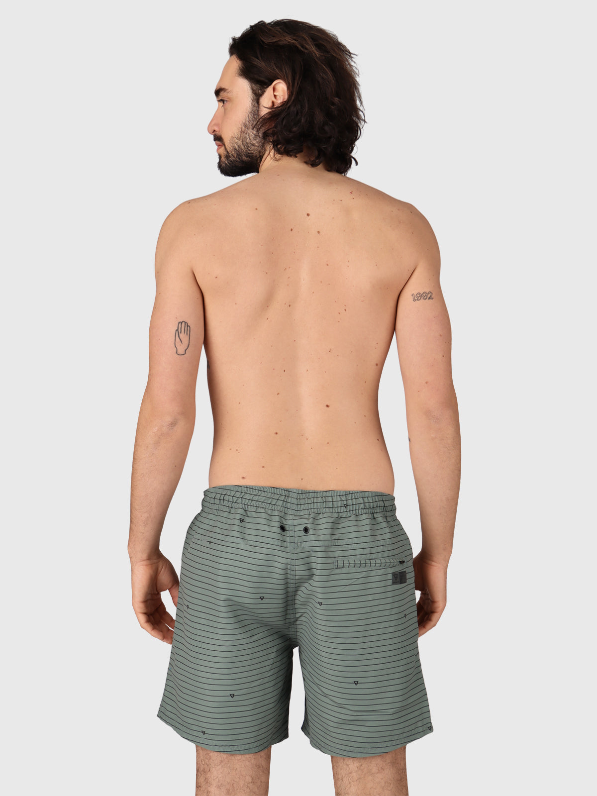 CrunECO-Stripe Men Swim Shorts | Green