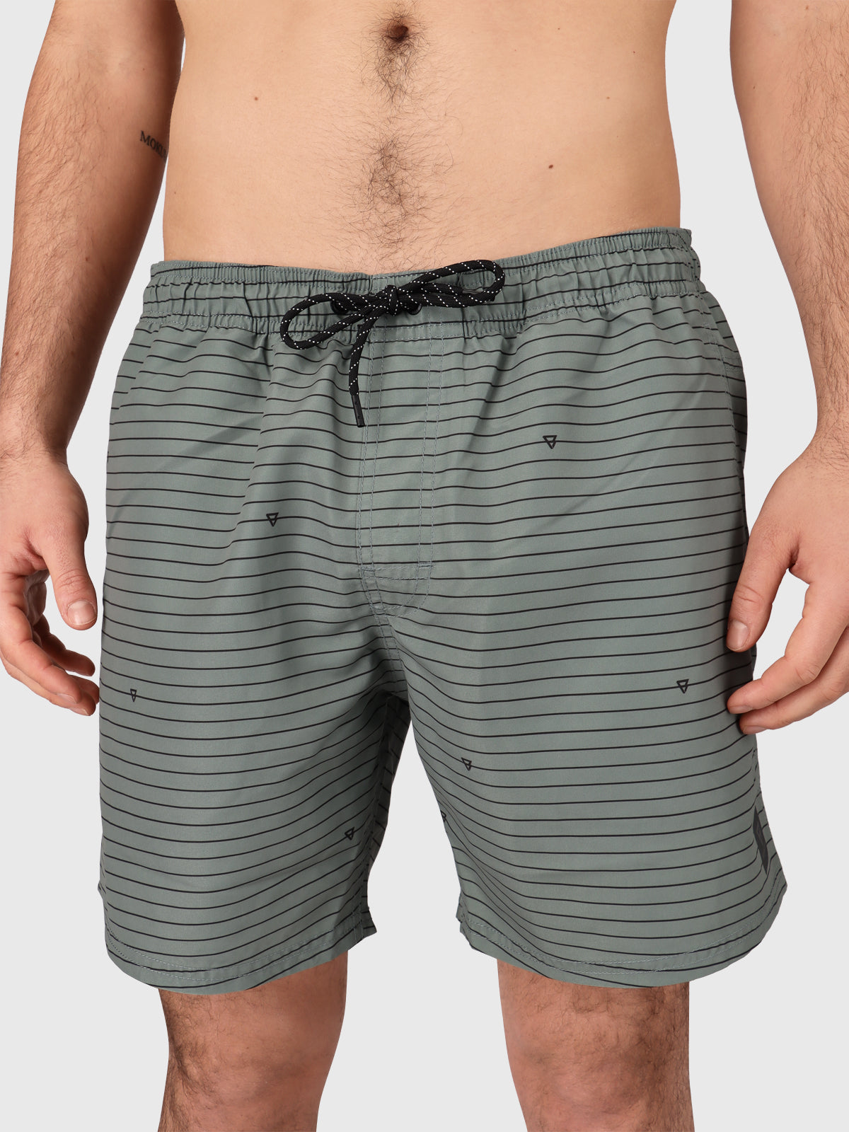 CrunECO-Stripe Herren Badeshorts | Grün