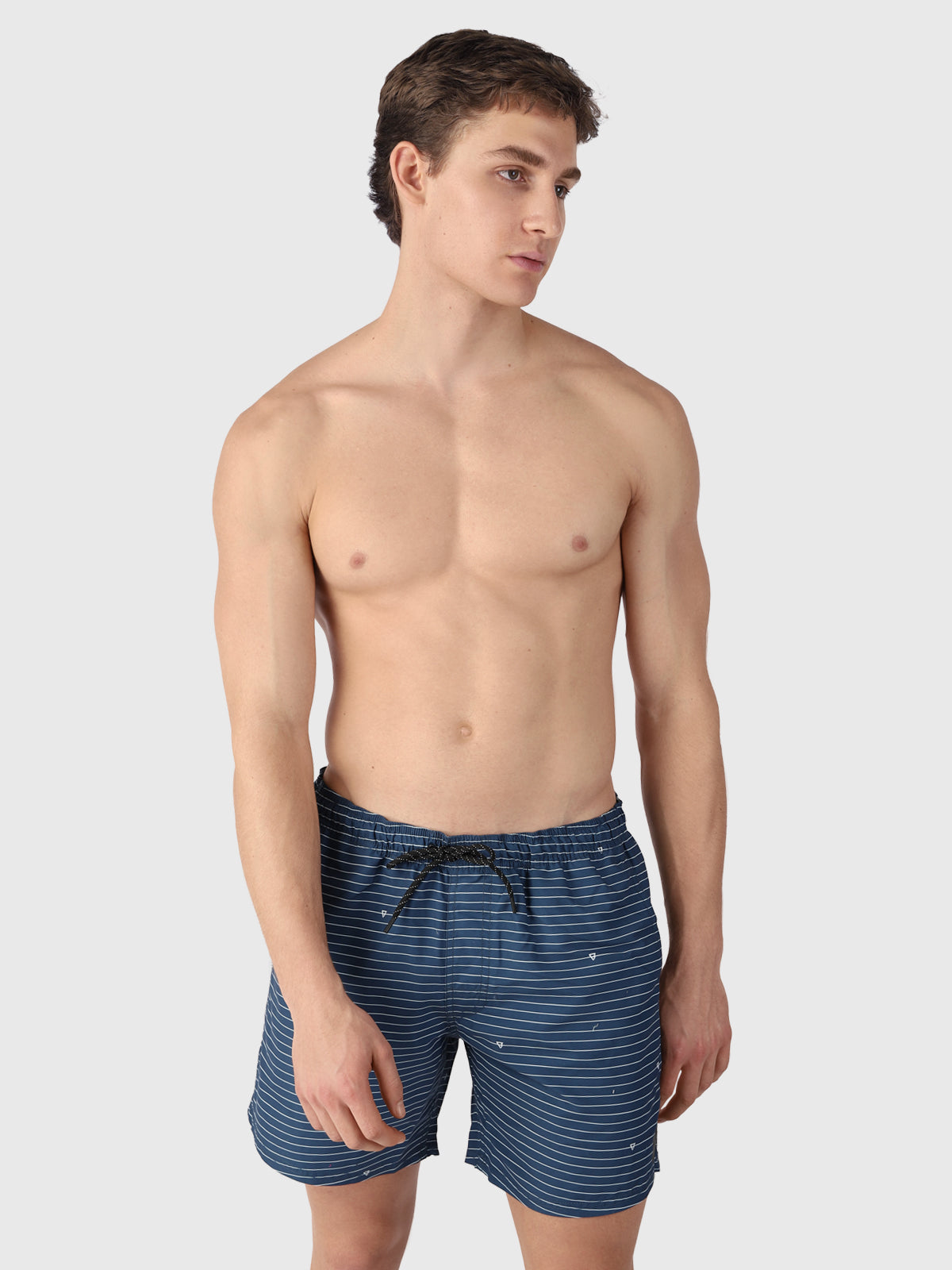 CrunECO-Stripe Heren Zwemshort | Blauw