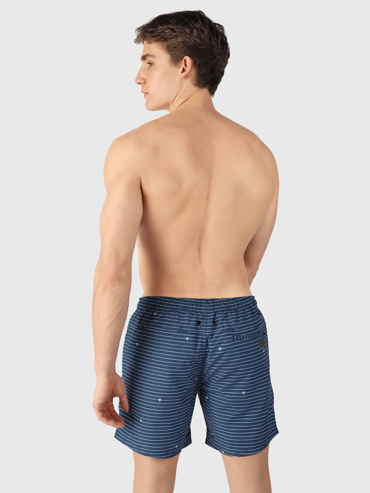 CrunECO-Stripe Men Swim Shorts | Blue