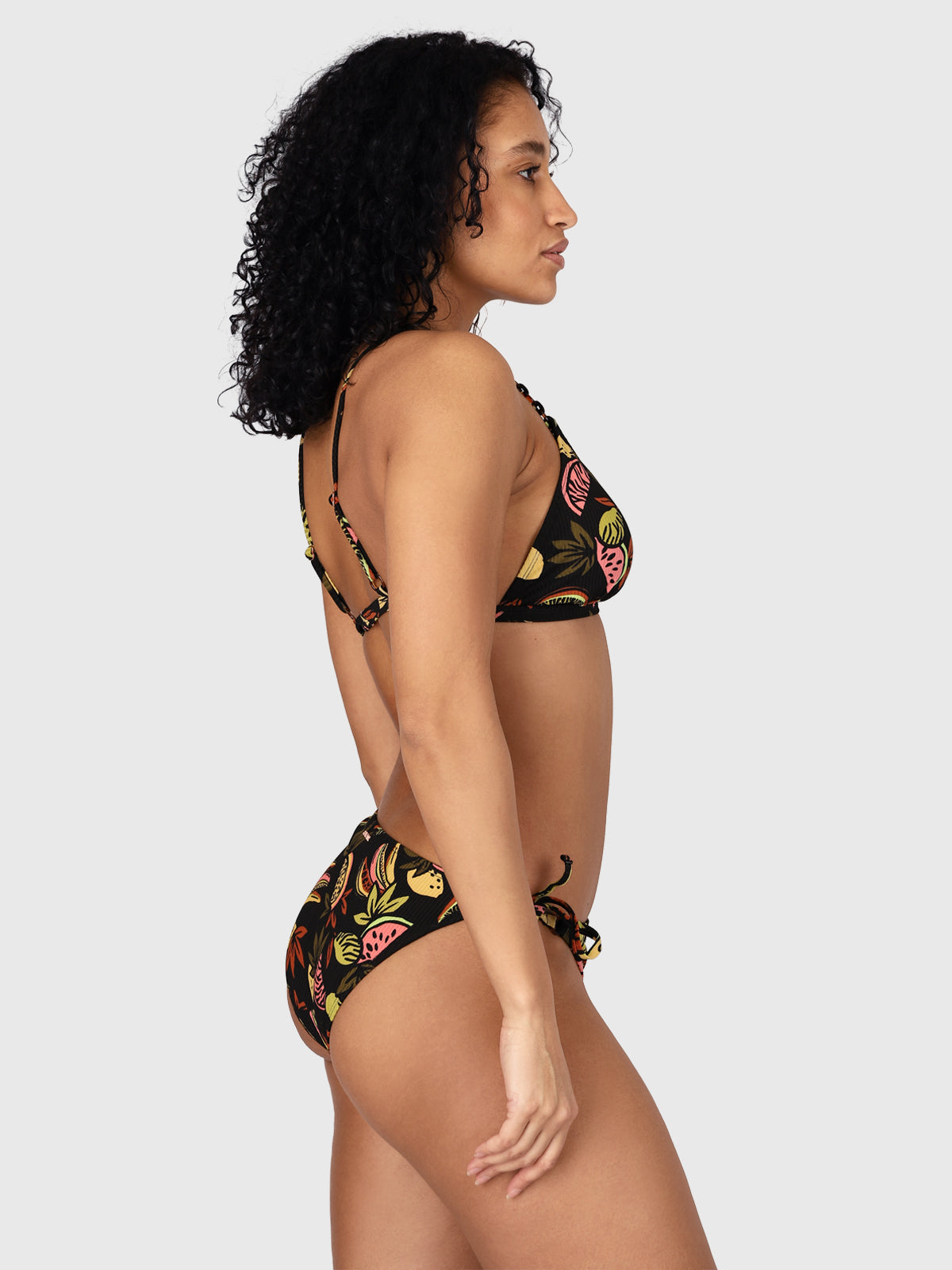 Hanaley-Fruity Damen Bralette Bikini | Schwarz