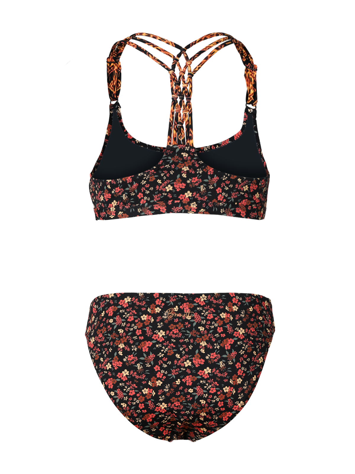 Lina-Flower Meisjes Bikini | Zwart