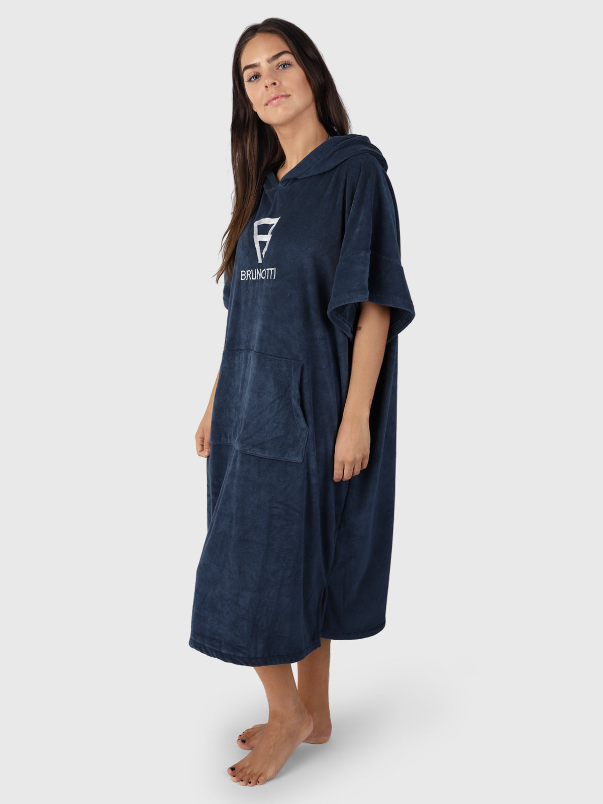 Poncho-Solid Poncho | Donkerblauw