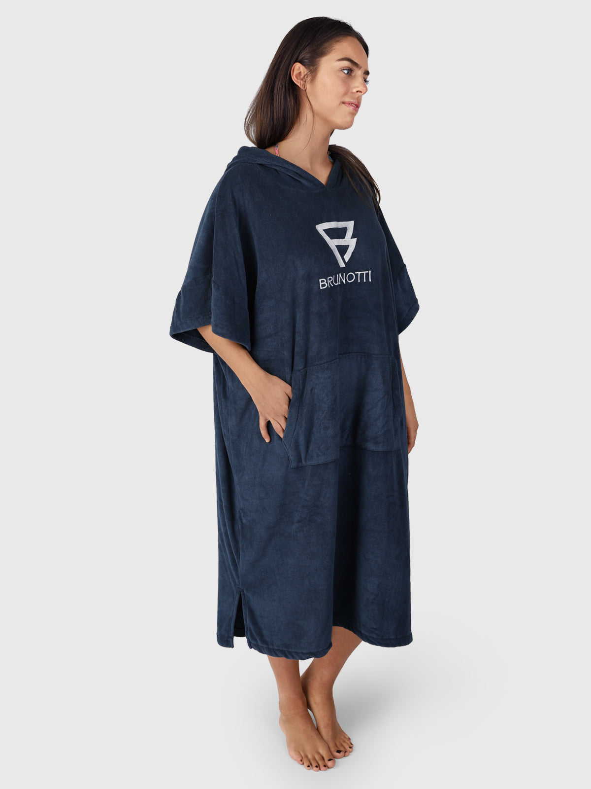 Poncho-Solid Poncho | Donkerblauw