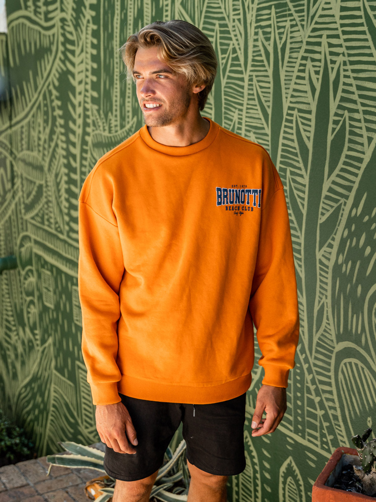 Sunir-R Herren Sweatshirt | Orange